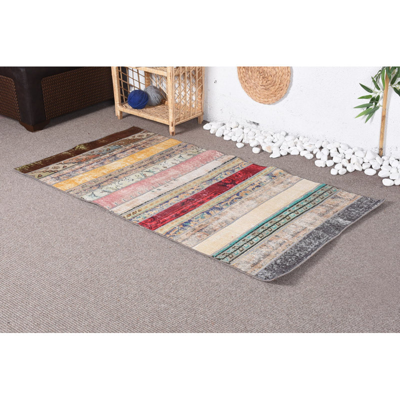 Tapis turcs, tapis moderne arc-en-ciel, tapis rétro, tapis moderne, tapis décoratifs 2,9 x 5,6 pi, tapis Oushak