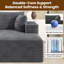 Canapé modulaire en velours côtelé à assise profonde Boneless l 106 po, aucun assemblage requis-266623564