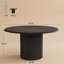 Table de salle à manger ronde 47 pouces avec base cylindrique cannelée en métal-1618403018