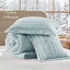 Ensemble d'édredon ultra-doux en fausse fourrure 3 pièces Duke Aqua King-911694056-884854582