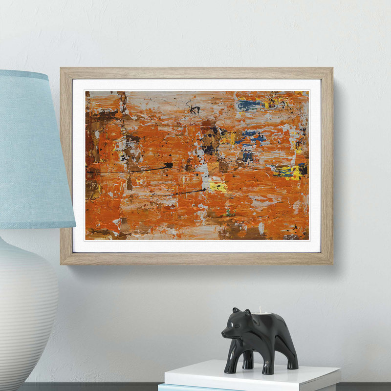 Abstract Art Painting Vol.424 by S.Johnson - Picture Frame Painting Print, 27cm H x 36cm W x 2cm D, Oak Framed