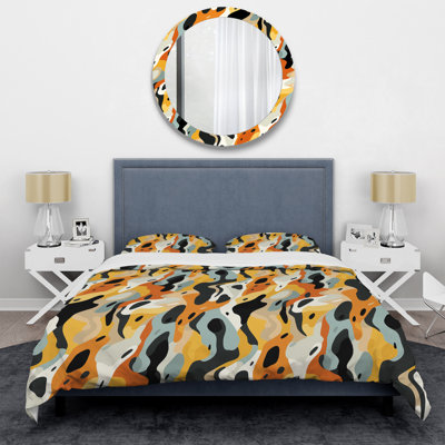Tribal Camo Fusion I - Ensemble de housse de couette abstrait - Microfibre de polyester