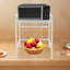 Grille de four à micro-ondes en acier inoxydable extensible de type H avec 3 crochets -1788578552