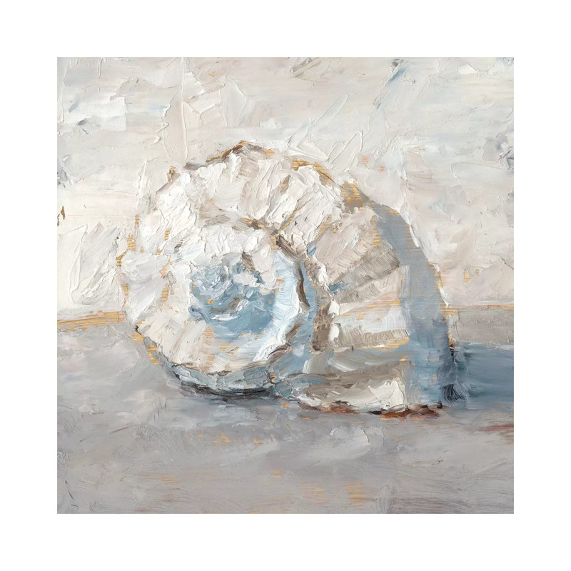 "Blue Shell Study III" par Ethan Harper, reproduction d’art, Toile tendue, H 12 po x l 12 po x P 1,5 po, Pas de tapis