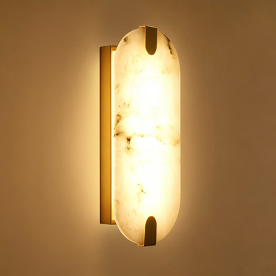 Modern Natural Alabaster Wall Sconce With 3-color Dimmable Led