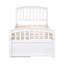 Lit plateforme simple blanc avec 6 tiroirs de rangement, cadre de lit pour enfant en bois massif avec tête et pied de lit-1587845793