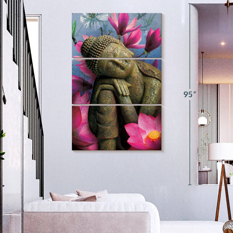 Contemplating Buddha, 74" H x 48" W