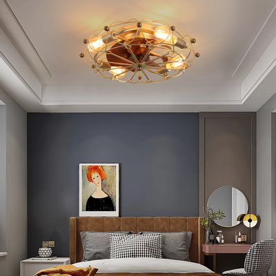 Ventilateur de plafond en cage avec lumières et télécommande Andre