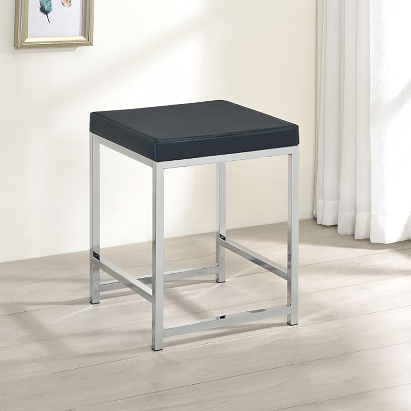 Tabouret de coiffeuse carré gris foncé, Gris foncé