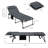 2 Piece Folding Chaise Lounge Pool Chairs with 5-level Reclining Back, Outdoor Sun Tanning Chairs with Reading Hole, Side Pocket, Gray-435527452