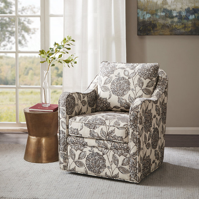 Fauteuil demi-tonneau pivotant rembourré, entièrement assemblé
