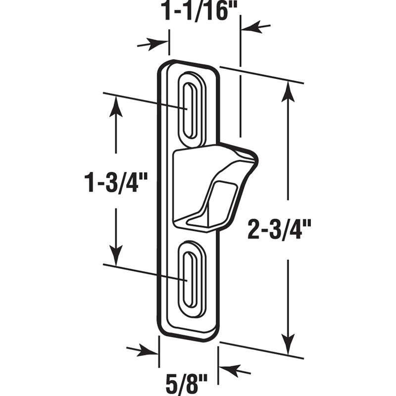 Prime-Line Sliding Door 1/2 in. Wide Keeper with Chrome Plated Diecast