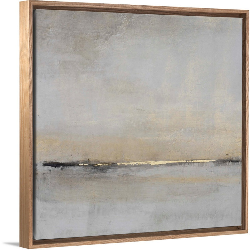 «Horizontal Flow II» par Tim O'Toole - Peinture sur toile, Toile avec cadre photo, H 21,25 po x l 21,25 po, Naturel flottant