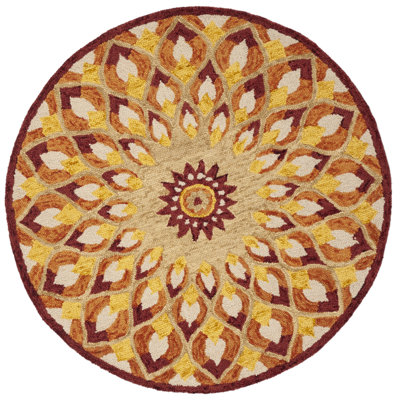 Swind Novelty Hand Tufted Wool And Cotton With Latex Floral Rug