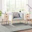Table de chevet moderne avec 2 tiroirs, pieds en bois massif, rangement pour table de chevet, rangement-555252249