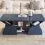 Table basse rectangulaire en bois d'ingénierie bleu, design moderne, plateau spacieux, 6 espaces de rangement indépendants, bords arrondis, idéale pour un bureau ou une salle de réception. Montage facile.