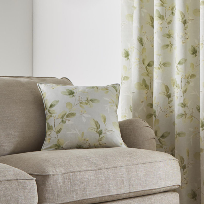 Meadow Leaves Floral Square Throw Pillow Cover