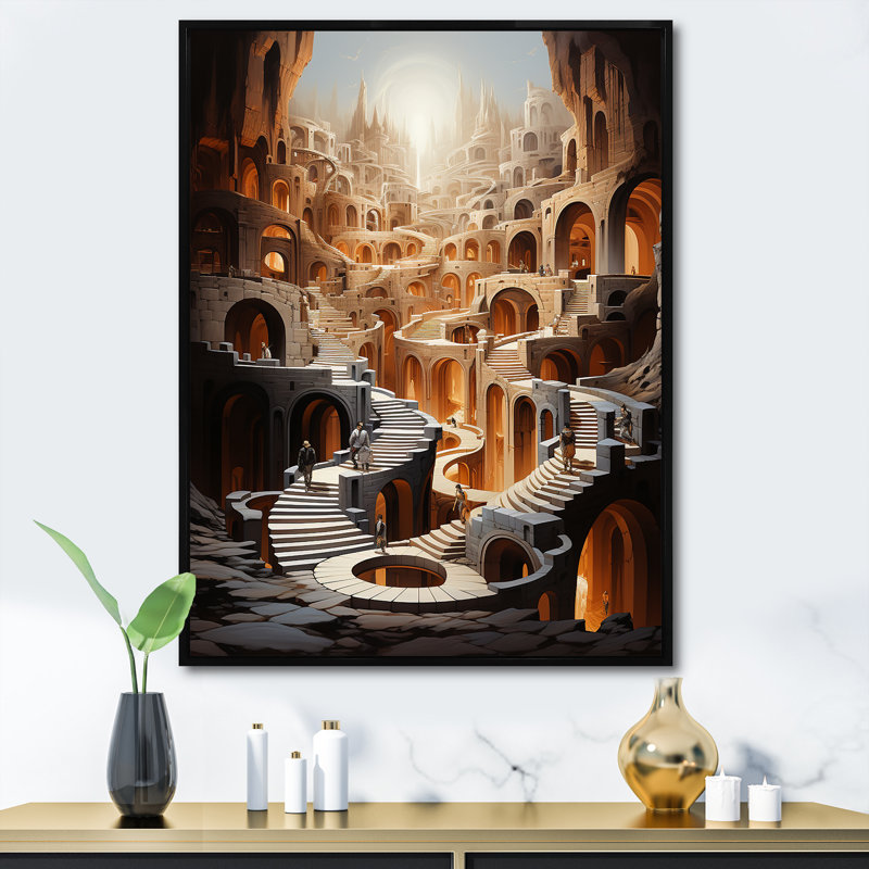Impression sur toile grise surrélevée grise I sur toile, Cadre flottant noir, H 44 po x l 34 po x P 1,5 po
