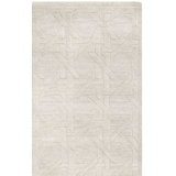 Rectangle Jamie Drake Geometric Hand-Knotted Wool Area Rug in Beige