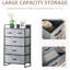 Commode grise 5 chambres - Commode en tissu et cadre en acier avec tiroirs pliables