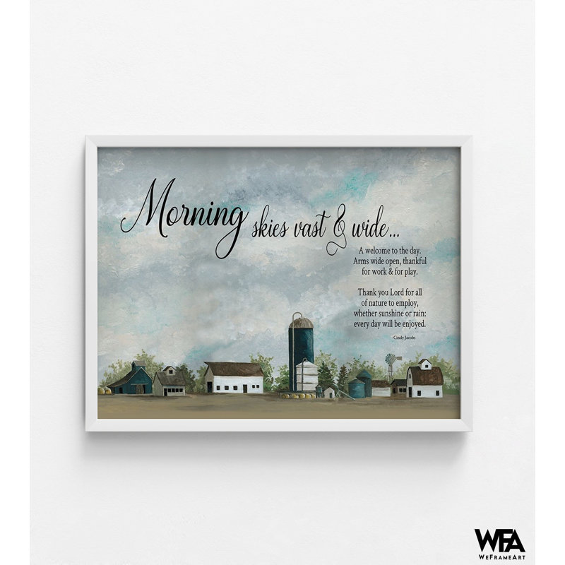 «Morning skies» par Cindy Jacobs, impression «Thanks God», affiche d'affiche reconnaissante, décor champêtre rustique, décor de salle de bain