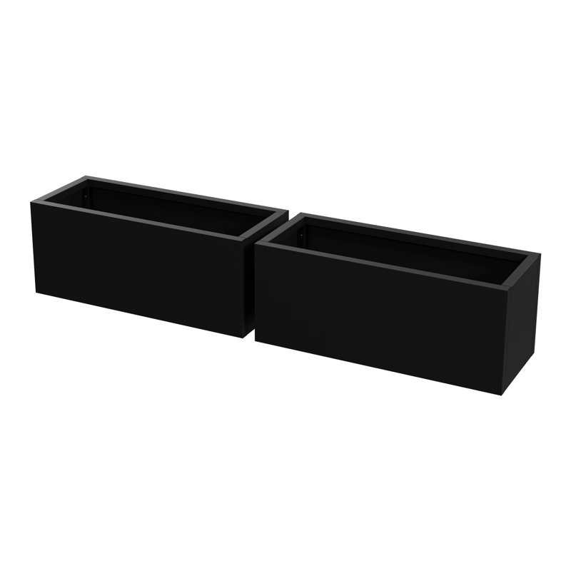 Elio 24 in. W x 10 in. H Metal Planters, 24 in. W x 10 in. H