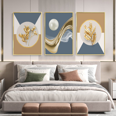 " Luxurious Aluminum Framed Wall Art " 3 - Pieces
