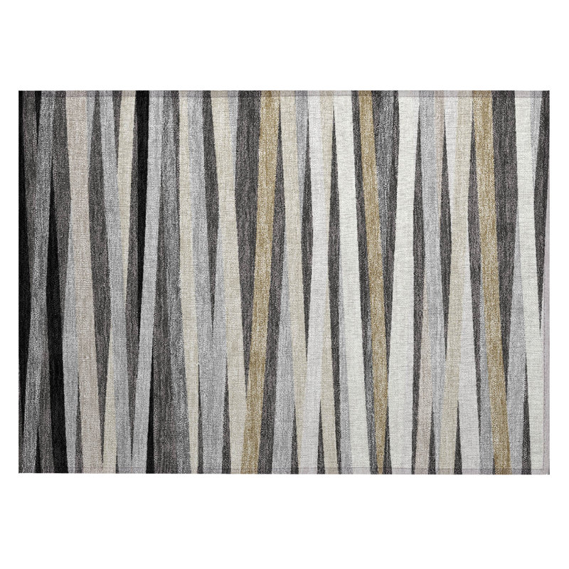  Machine Washable Indoor/Outdoor Chantille ACN997 Gray Area Rug, Rectangle 1'8" x 2'6"