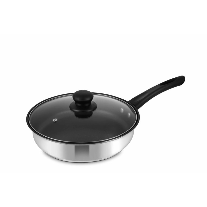 Symple Stuff 2.3L Non-Stick Stainless Steel Saute Pan with Lid