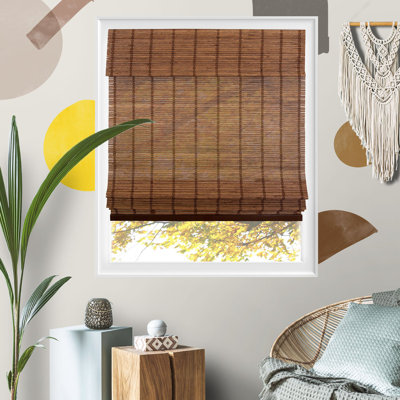 Rideaux romains en bambou naturel sans cordon