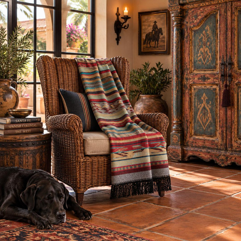 Pendleton Chimayo Garnet Fringed Throw