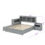 Structure de lit double multifonctionnelle contemporaine avec ports de charge USB et bureau d'étude intégré-882902098
