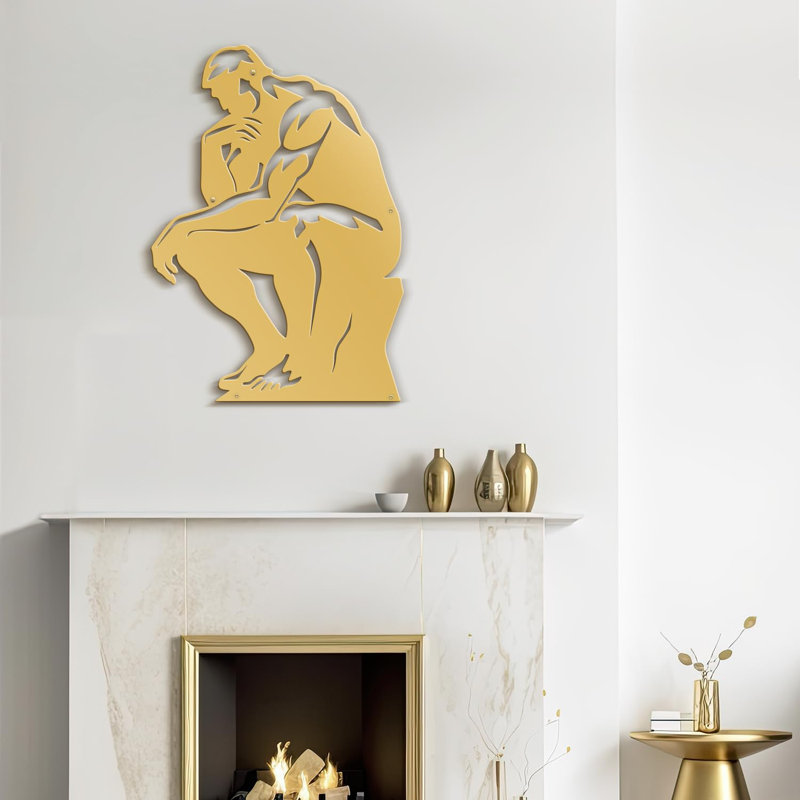 Décoration murale en métal, H 24 po x l 16 po x P 0,05 po, Or
