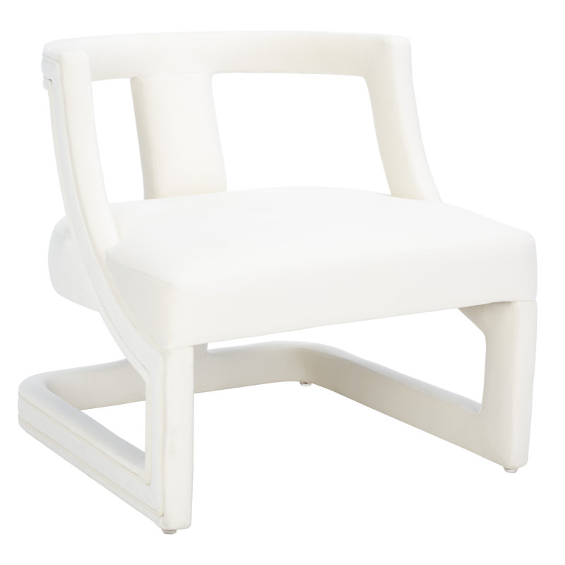 Fordville Velvet Barrel Chair, Cream Velvet