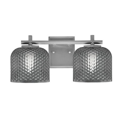 Finola 2 Light Bath Bar Shown With 6" Smoke Textured Glass