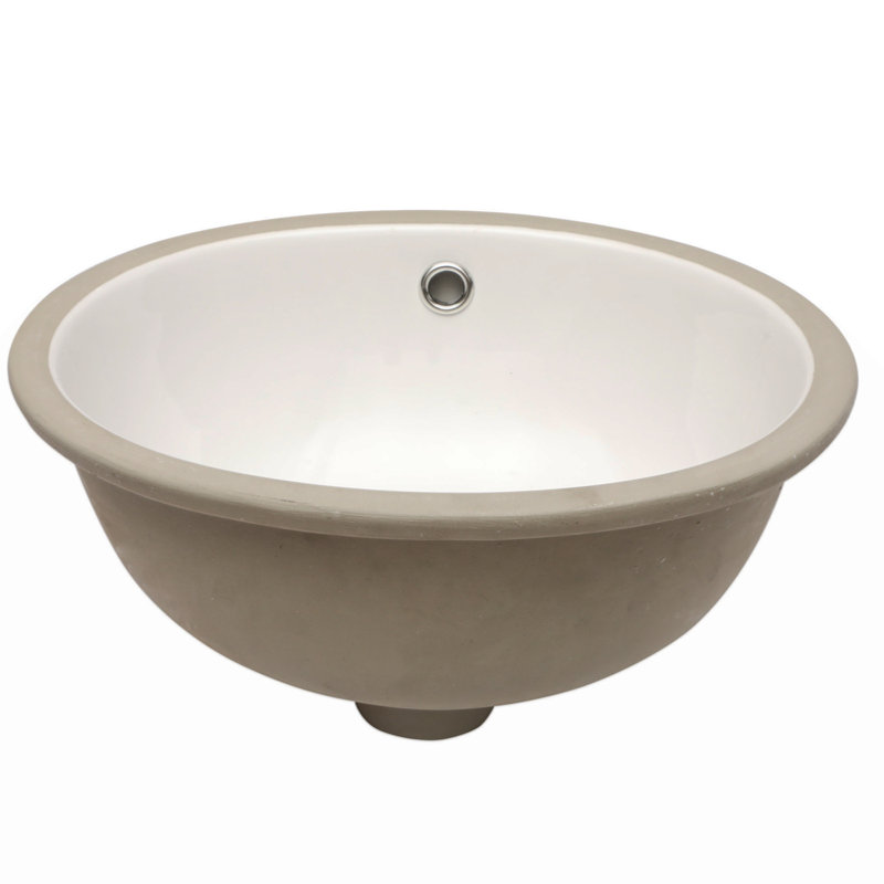 16.5"X13.4"  Ceramic Oval Undermount Bathroom Sink With Overflow
