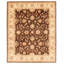 Tapis décoratif en laine de conception unique 7 pi 10 po x 9 pi 8 po noué à la main New Age en brun/beige