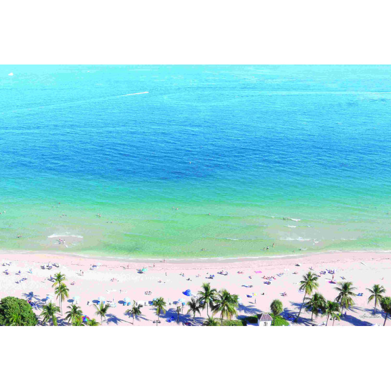 Beach View From Above by Lori Deiter - Wrapped Canvas Photograph, 8" H x 12" W
