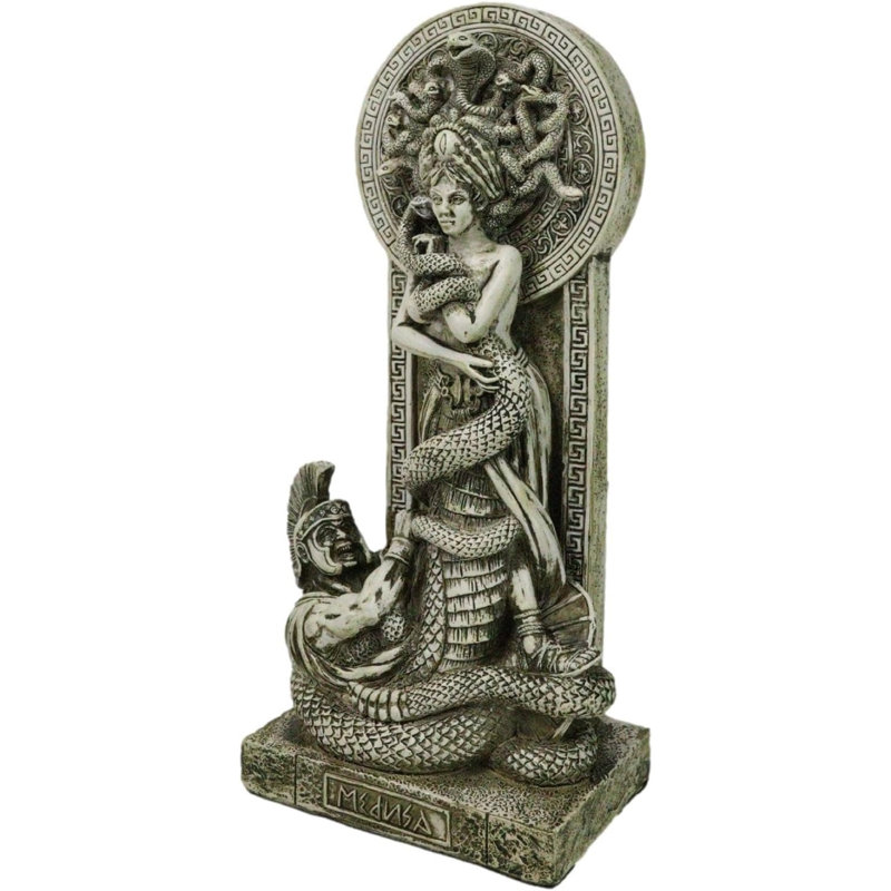 Figurine de déesse grecque Méduse aux cheveux de serpents et de queue de serpent par autel