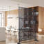 Écran d'intimité en métal l 76 po H48 - Extérieur et intérieur noir pour la construction de balcons-124886038-124886035