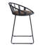 Chaise brune et noire à hauteur de comptoir avec base luge (ensemble de 2)