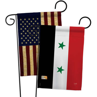 Ensemble de drapeaux décoratifs en polyester 2 faces 19 x 13 po 2 pièces syria impressions