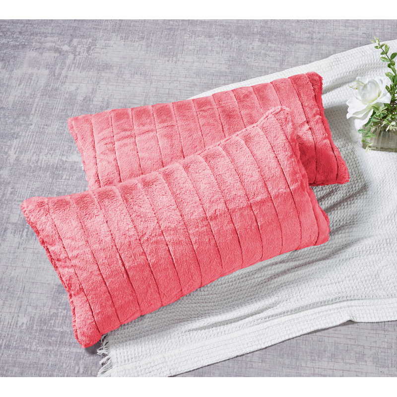 Super Mink Polyester Zip Pillow Cover, Sugar Coral