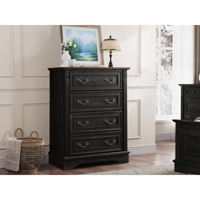 4-Drawer Dresser Accent Chest with Carved Details