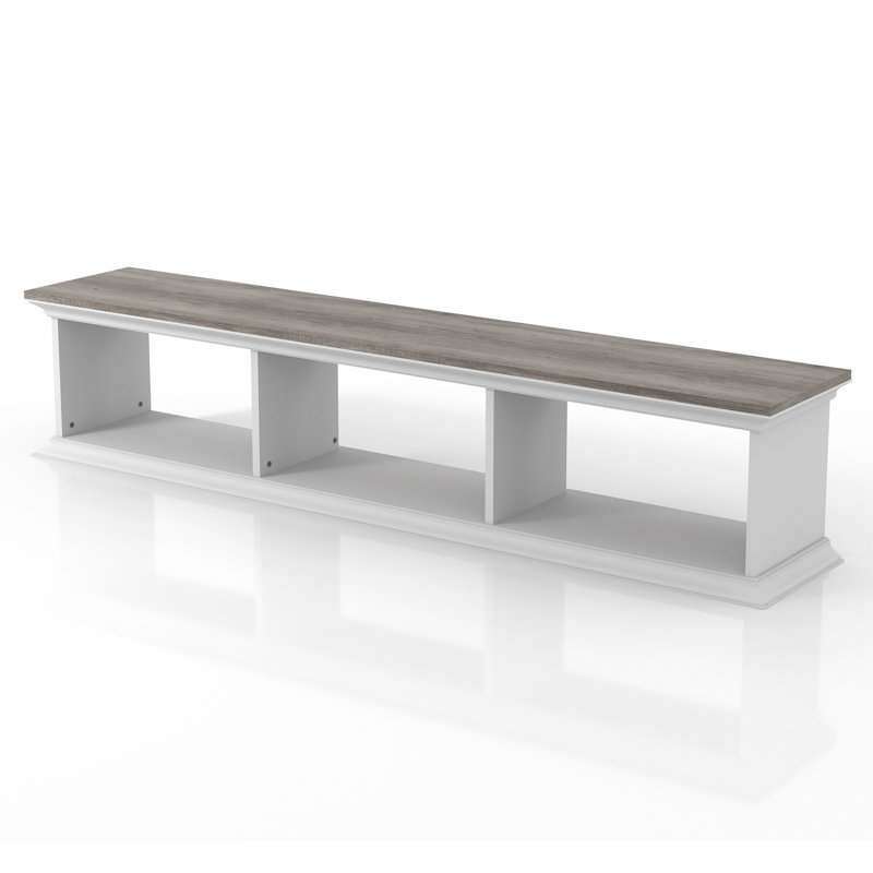 Console de télévision flottante Fon, Gris / blanc