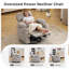 Fauteuils inclinables et pivotants électriques Veya avec appui-tête et accoudoirs réglables, avec fonctions de massage et de chauffage-295032907