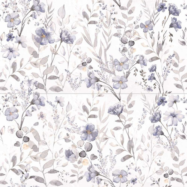 Idyll 24" x 48" Floral Porcelain Floor and Wall Tile