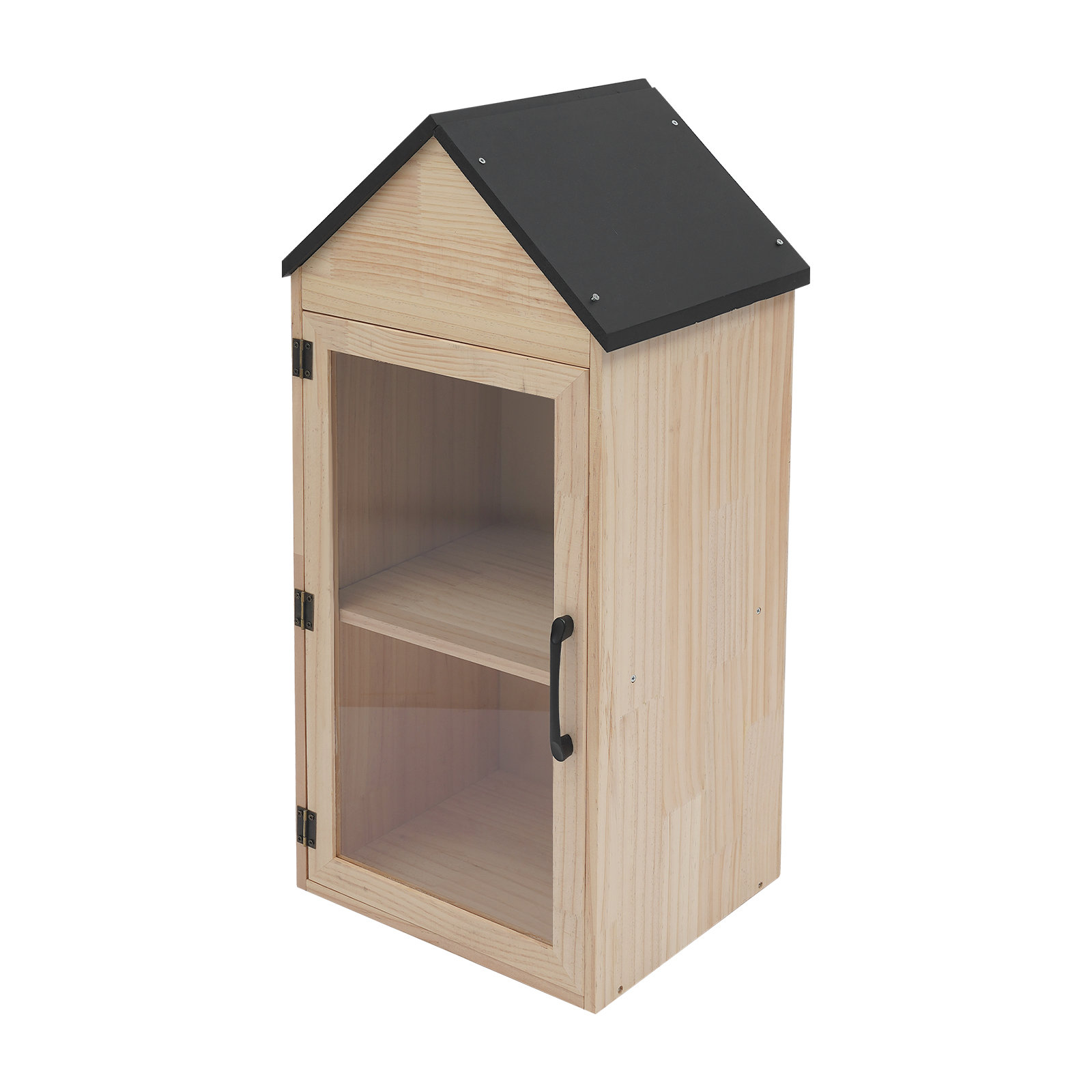 Box Book Rack Ebern Designs 2-Tier Little Library Box Wooden Book Storage Box ...