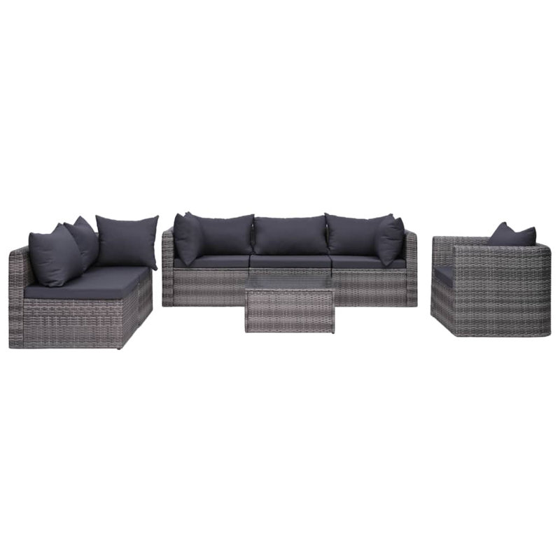 Truxton Rattan Sofa Seating Group with Cushions