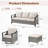 5-Piece Outdoor Patio Rattan Sofa Set With Ottomans And Swivel Chairs-888527091